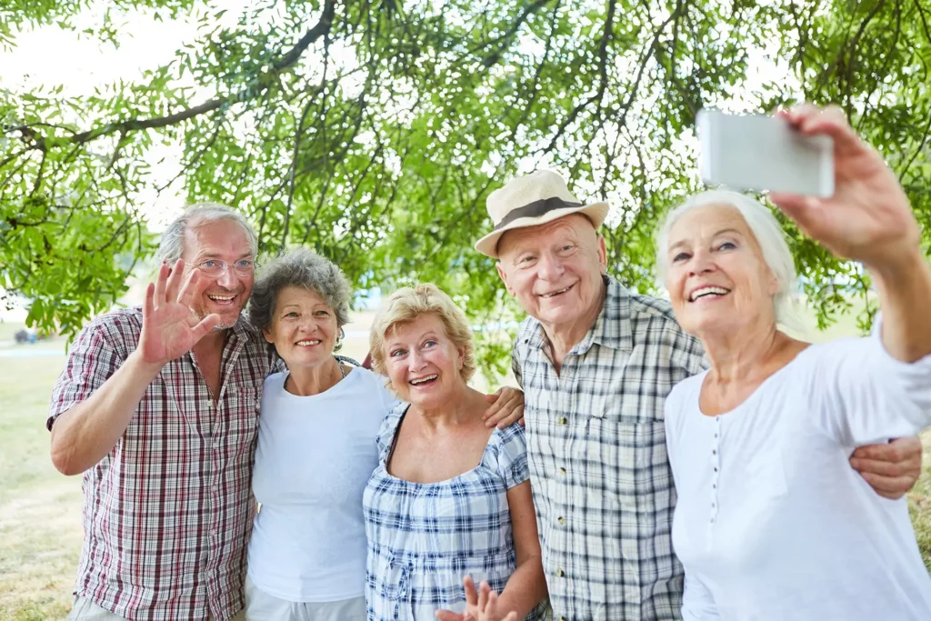 group of elderly people outdoors